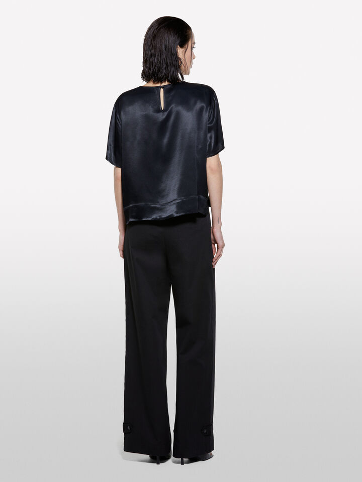 Schwarze Satinbluse - blusen für damen - Schwarz | Sisley image number 3